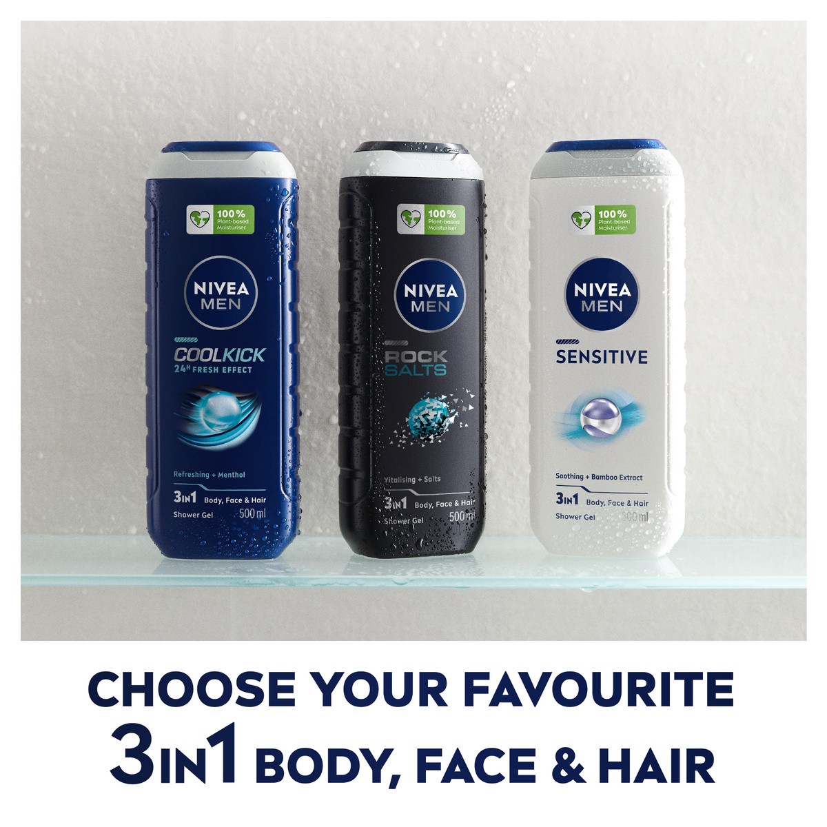 NIVEA MEN Pflegedusche Sensitive, 4 x 500ml - Bild 8 von 8