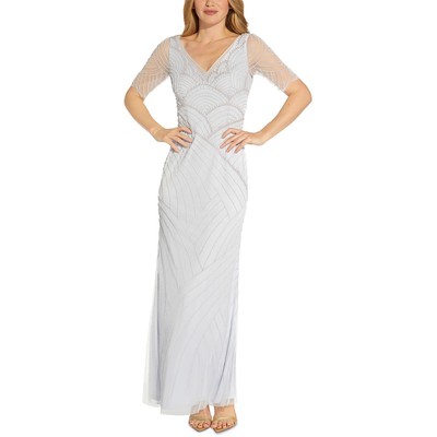 Женское вечернее платье Adrianna Papell, украшенное синей сеткой, 10 BHFO 0465