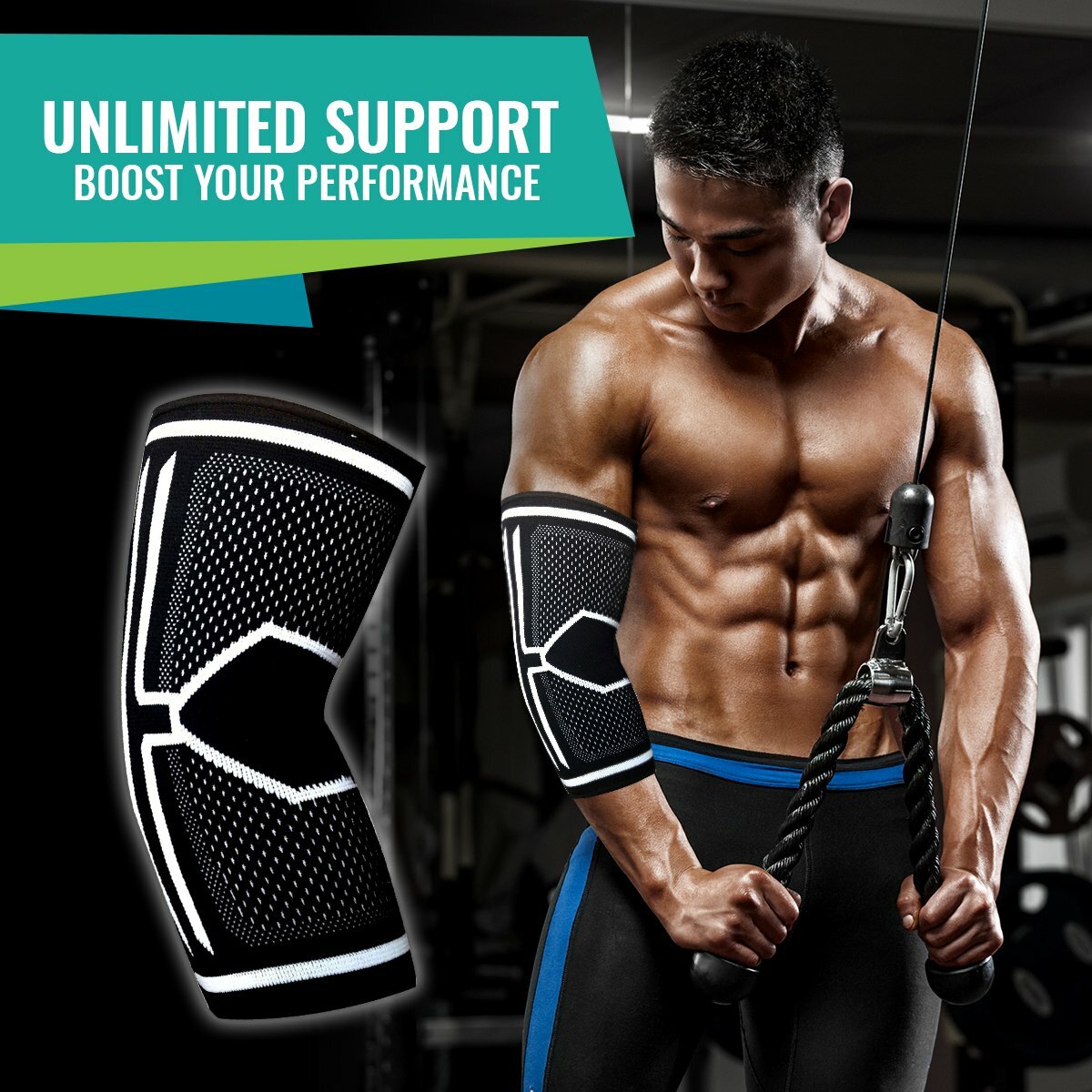 Elbow Compression Sleeve Support Brace for Tendonitis Arthritis Bursitis XL
