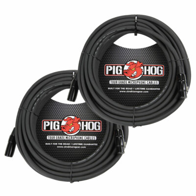 2 PACK Pig Hog PHM3/6/10/15/20/25/30/50/100 High Performance 8mm XLR Mic Cable