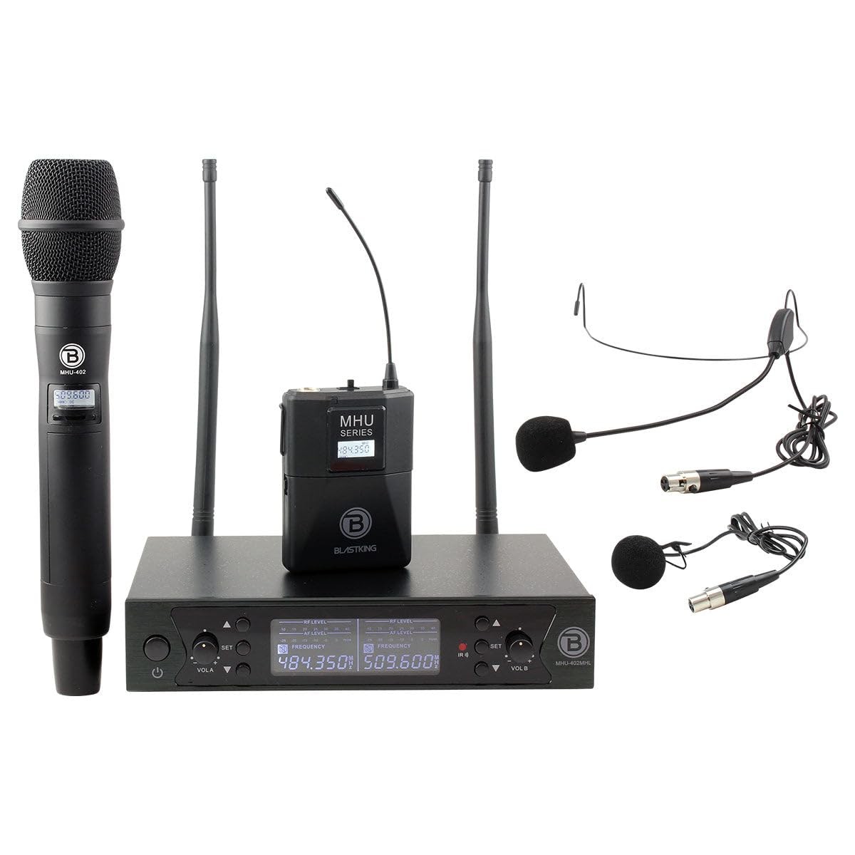 Blast King MHU402MHL Blastking Handheld Lav Headset Wireless