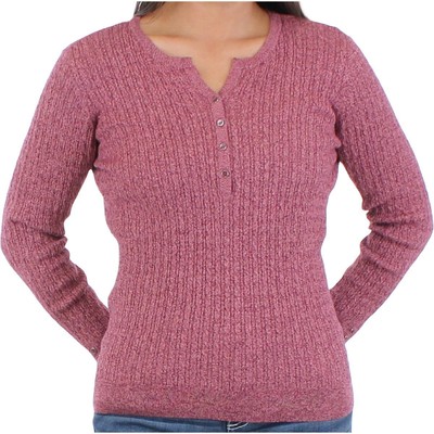 

Женский красный вязаный пуловер с планкой 1/2 Karen Scott, рубашка  BHFO 3270, Merlot marled