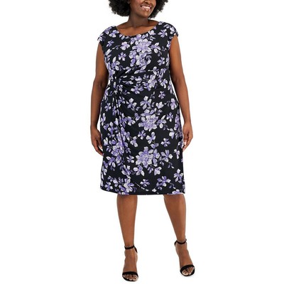 Женское фиолетовое платье-футляр с цветочным принтом Connected Apparel Plus 24W BHFO 6960