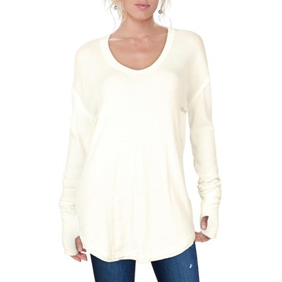 

We The Free Womens Colby Ivory Хлопковая футболка с напуском Топ  BHFO 8710, Цвет слоновой кости