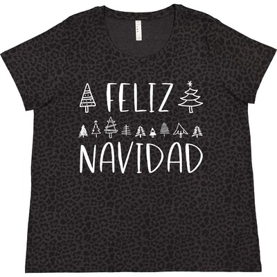 Inktastic Feliz Navidad Trees Women's Plus Size T-Shirt Christmas Tree Merry Jc