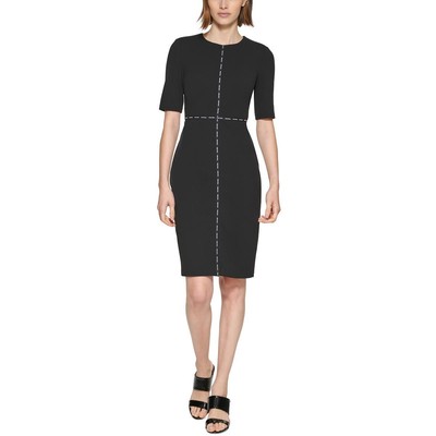 

Женское черное платье-футляр длиной до колена с логотипом Calvin Klein  BHFO 2066, Черный