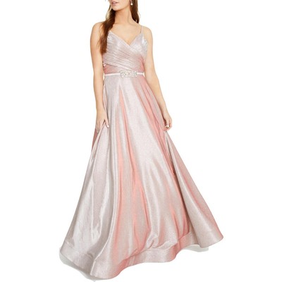 

Glamour by Terani Couture Женское розовое мерцающее вечернее платье-платье  BHFO 4498, Blush silver