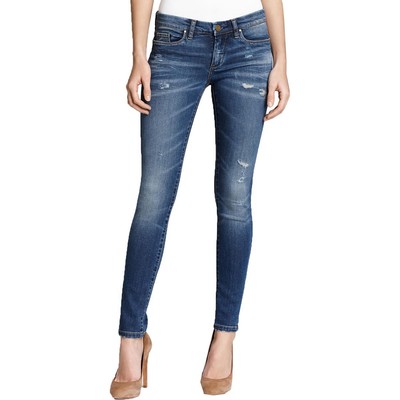 Blank NYC Womens Blue Distressed Skinny Fit Mid-Rise Skinny Jeans 28 BHFO 8162