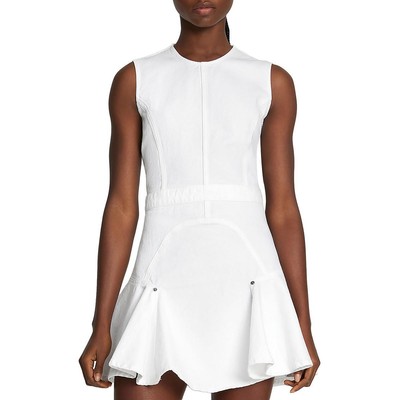 Женское платье 7 For All Mankind с оборками из белого денима Fit & Flare L BHFO 7895