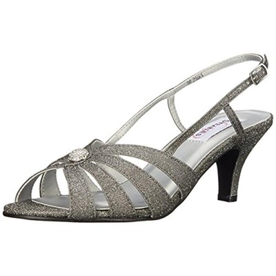 Dyeables Womens Fiona Grey Glitter Dress Sandals Shoes 5 Medium (B,M) BHFO 3191