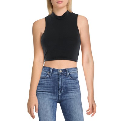 Emerald Sundae Womens Black Solid Stretch Shirt Cropped Top Juniors XS BHFO 5246