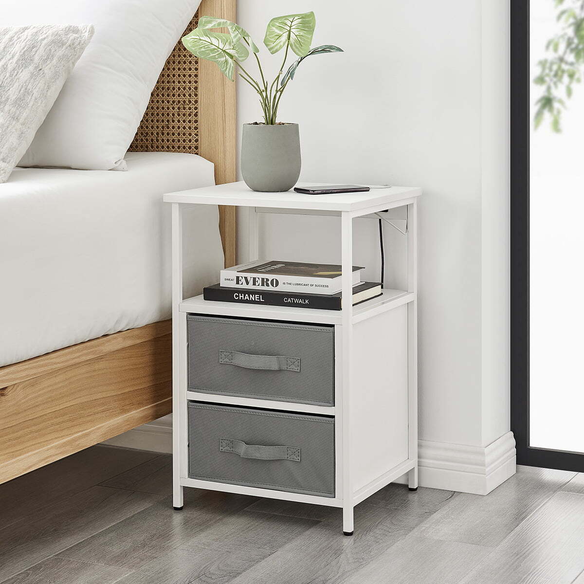 With Usb Bedroom White