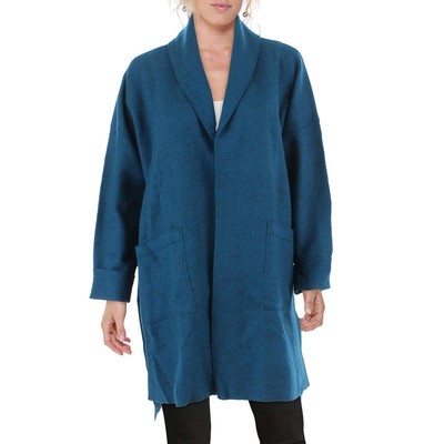 

Eileen Fisher Womens Blue Wool Pen Front Kimono Jacket Coat Petites  BHFO 6606, Blue spring, F9WQOJ5008P