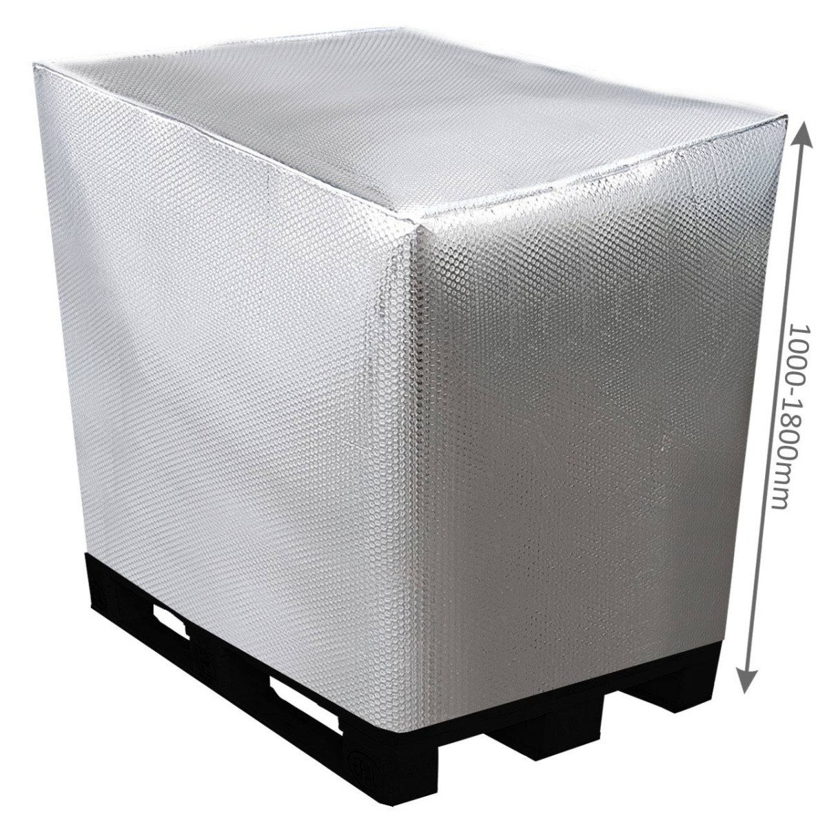  Thermohaube für Industriepalette geschlossen 1200 x 1000 mm x Höhe wählbar ↑