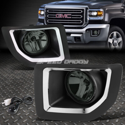 ДЛЯ 15-16 ПРОТИВОТУМАННЫХ ФАР GMC SIERRA 2500HD 3500HD С ДЫМЧАТЫМИ ЛИНЗАМИ и РАМКОЙ + ПЕРЕКЛЮЧАТЕЛЬ