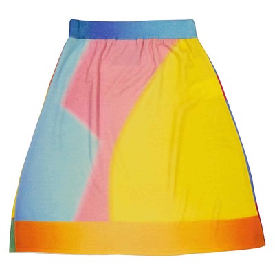 Pre-owned Moschino Multi Projection Print Merino Wool Skirt In Multicolor