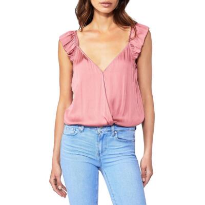 

Paige Womens Lunah Surplice Майка из полиэстера Топ-боди BHFO 6201, Muted brick