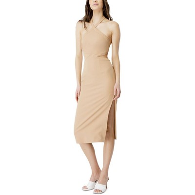 

Женское платье миди с бретельками Bardot Amara с вырезами и открытой спиной BHFO 7050, Бежевый