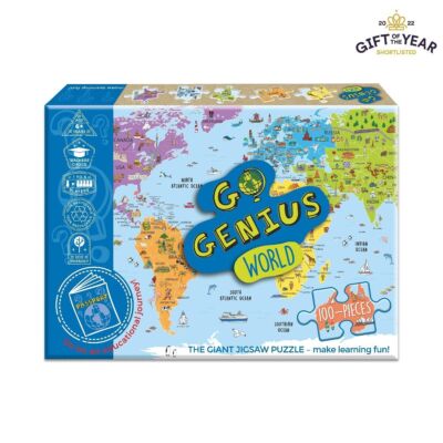 Go Genius - World Map - The Giant Education Jigsaw Puzzle - 100pc
