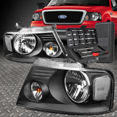 ДЛЯ 04-08 FORD F150 LINCOLN MARK LT ЧЕРНЫЙ КОРПУС ПРОЗРАЧНАЯ БОКОВАЯ ФАРА + НАБОР ИНСТРУМЕНТОВ