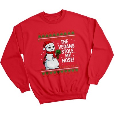The Vegans Stole My Nose Snowman Christmas Holiday Men Women Graphic Sweatshirt