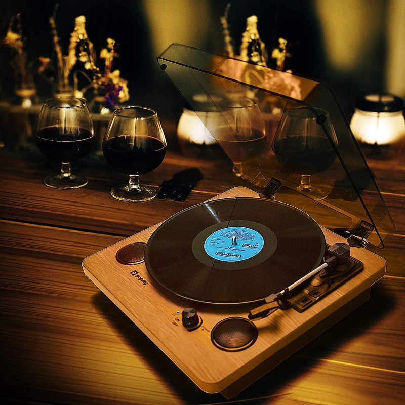 Record Player 3-Speed Turntable Bluetooth Vinyl Record Player Speaker Portable
