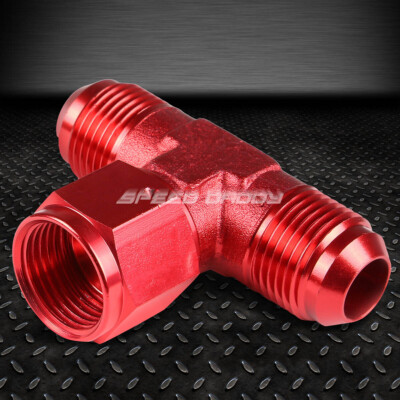 6AN AN-6 9/16 ЖЕНСКИЙ МУЖСКОЙ РАСКЛЕШЕННЫЙ ПОВОРОТНЫЙ ТРОЙНИК С КРАСНОЙ АЛЮМИНИЕВОЙ ОТДЕЛКОЙ ФИТИНГОВЫЙ АДАПТЕР