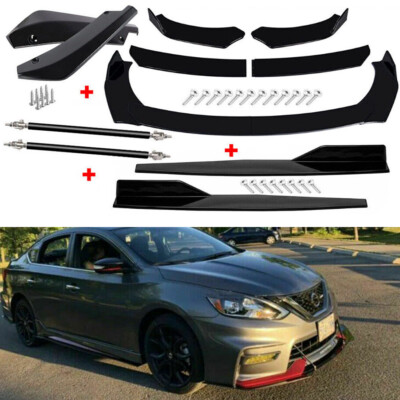 For Nissan Sentra Front Bumper Lip Chin Spoiler Body Kit Splitter Side Skirt
