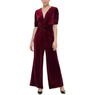 Vince Camuto Womens Purple Velvet Wide Leg Formal Jumpsuit Petites 12P BHFO 6217