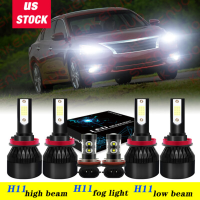 Para For Nissan Altima 2007-2018 Faros LED Hi/Lo+Combinación de luces antiniebla