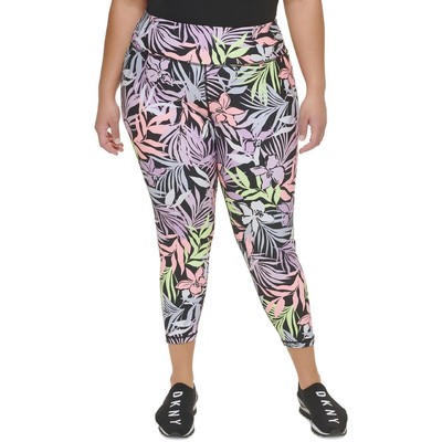 

Женские спортивные леггинсы для бега с высокой посадкой DKNY Sport Plus BHFO 2807, Atomic jungle bloom