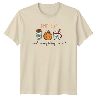 Pumpkin Spice And Everything Nice Womens T-Shirt Autumn Coffee Gift For Her
