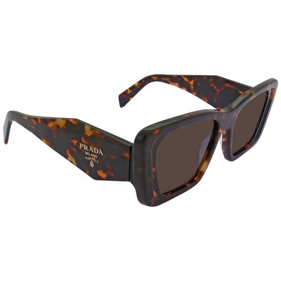 Pre-owned Prada Dark Brown Cat Eye Ladies Sunglasses Pr 08ys 01v8c1 51 Pr 08ys 01v8c1 51