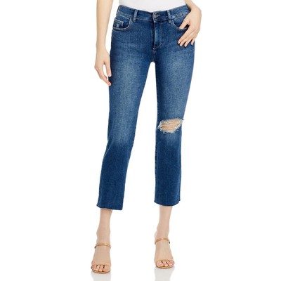 

DL1961 Женские прямые джинсы Mara Blue Denim с необработанным подолом до щиколотки 24 BHFO 0191, Mid distressed, Mara