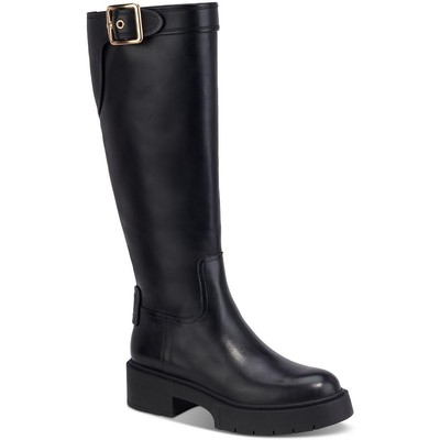 Coach Womens Lilli Black Leather Knee-High Boots Shoes 8 Medium (B,M) BHFO 3570