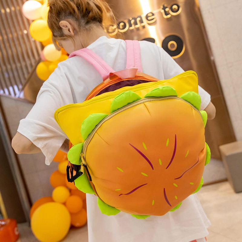 Cheeseburger Backpack Adults Holder Shopping Hamburger Daypack