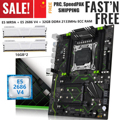 X99 MR9A Motherboard LGA 2011-3 + E5 2686 V4 32GB DDR4 2133 MHz ECC RAM NVME M.2