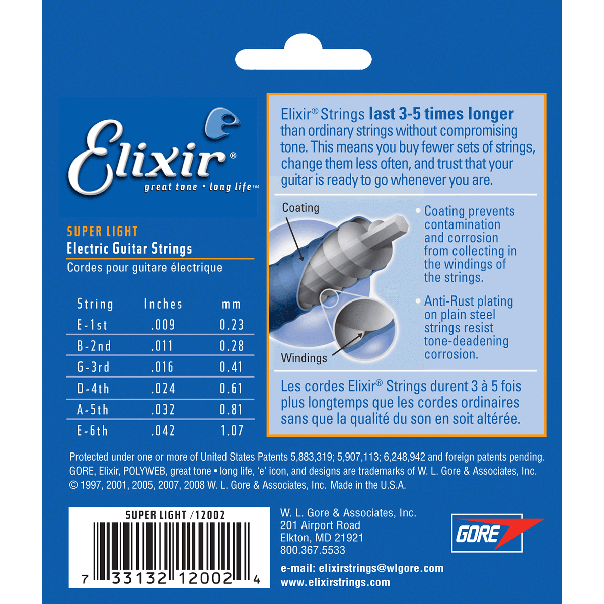 *3 SETS ELIXIR NANOWEB 12002 NICKEL PLATED ELECTRIC GUITAR STRINGS LIGHT -9-42*