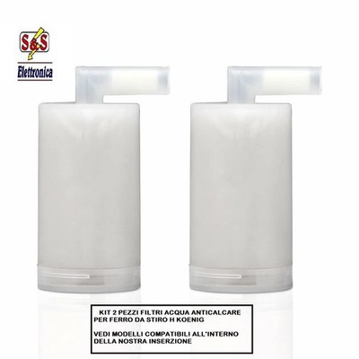 HK.VF5   KIT 2 PEZZI FILTRO ACQUA  ANTICALCARE ORIGINALE PER FERRO H.KOENIG