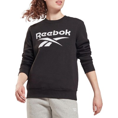

Женский удобный флисовый свитер с круглым вырезом Reebok Identity Logo BHFO 1071, Черный