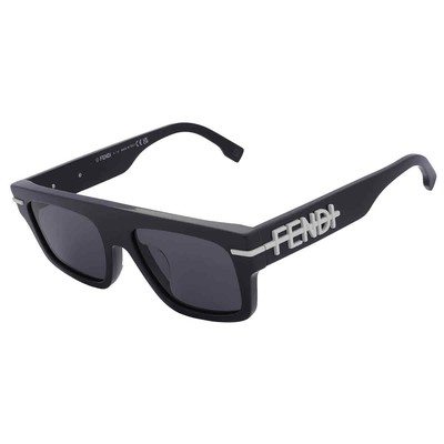 Pre-owned Fendi Grey Browline Unisex Sunglasses Fe40091u 90a 54 Fe40091u 90a 54 In Gray