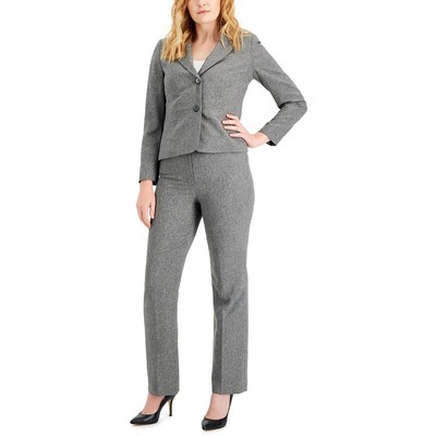 Le Suit Женское серое рабочее платье с тканым рисунком, брюки-брючки, 6P BHFO 8743