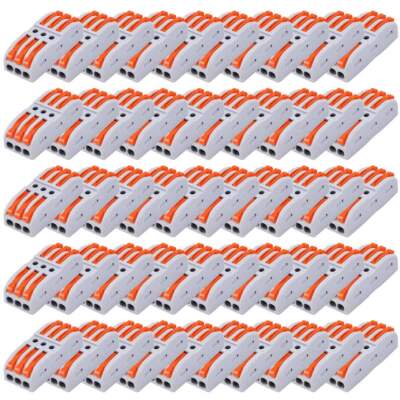 Universal Wire Conductor Connector 3 Circuit Inline Splices Quick Splitter 50Pcs