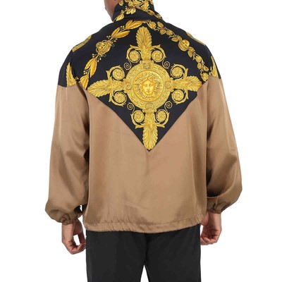 Pre-owned Versace Men's Baroque Print Technical Track Jacket In Multicolor
