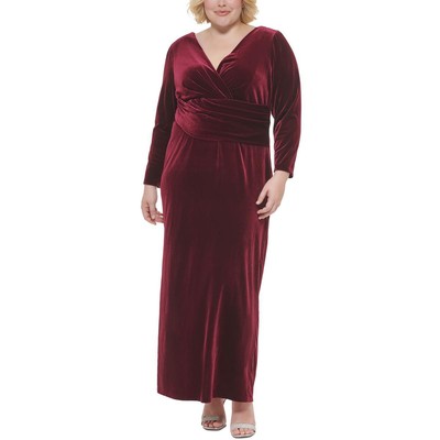 

Женское фиолетовое бархатное вечернее платье Eliza J размера плюс 16 Вт BHFO 5091, Wine