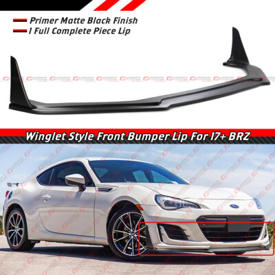 For 17-2020 Subaru BRZ Winglet Style Matte Black Front Bumper Lip Chin Splitter