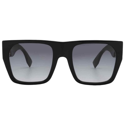 Pre-owned Fendi Grey Gradient Browline Ladies Sunglasses Fe40124i 01b 54 Fe40124i 01b 54 In Gray