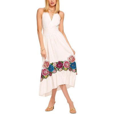 Женское белое миди-платье с высокой посадкой и вышивкой Ramy Brook, S BHFO 6353