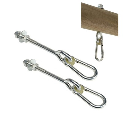 LoggyLand Schaukelhaken Schaukelschelle Rund Schaukelbefestigung mit Karabiner
