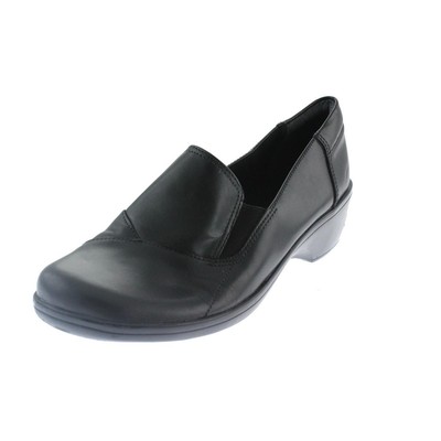 Черные кожаные лоферы на каблуке Clarks May Ivy 6 Medium (B,M) BHFO 2801